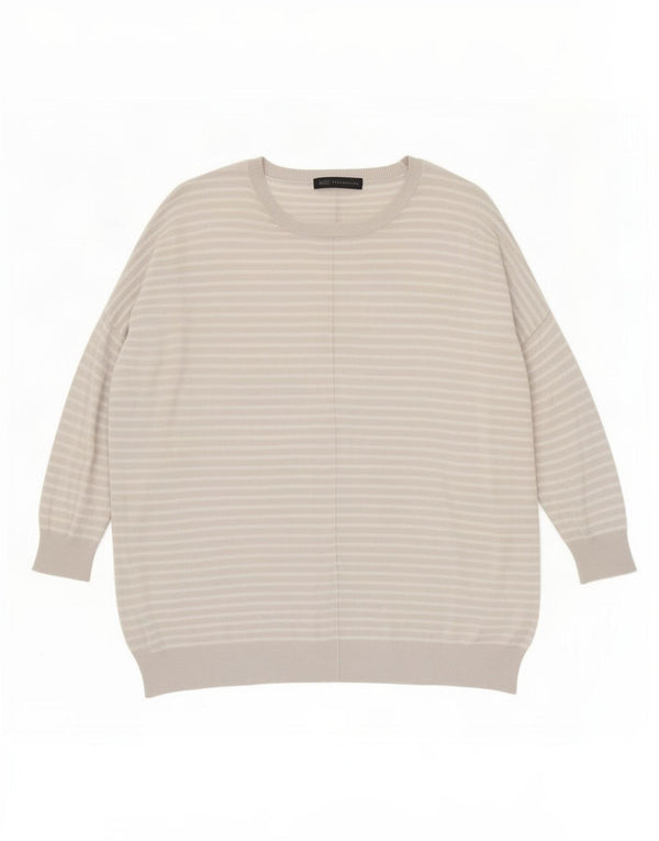 Marks & Spencer Γυναικεία Loose Fit Boat Neck Jumper UK 12 Medium Grey
