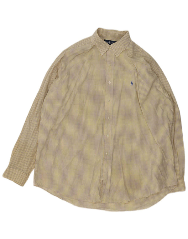 Ralph Lauren Ανδρικό πουκάμισο Blake Loose Fit 2XL κίτρινο βαμβακερό