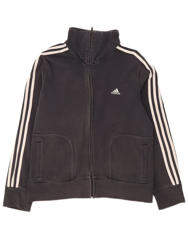 Adidas Γυναικεία φόρμα αθλητικής φόρμας με κανονική εφαρμογή Top Jacket UK 18 XL Black Cotton Sports