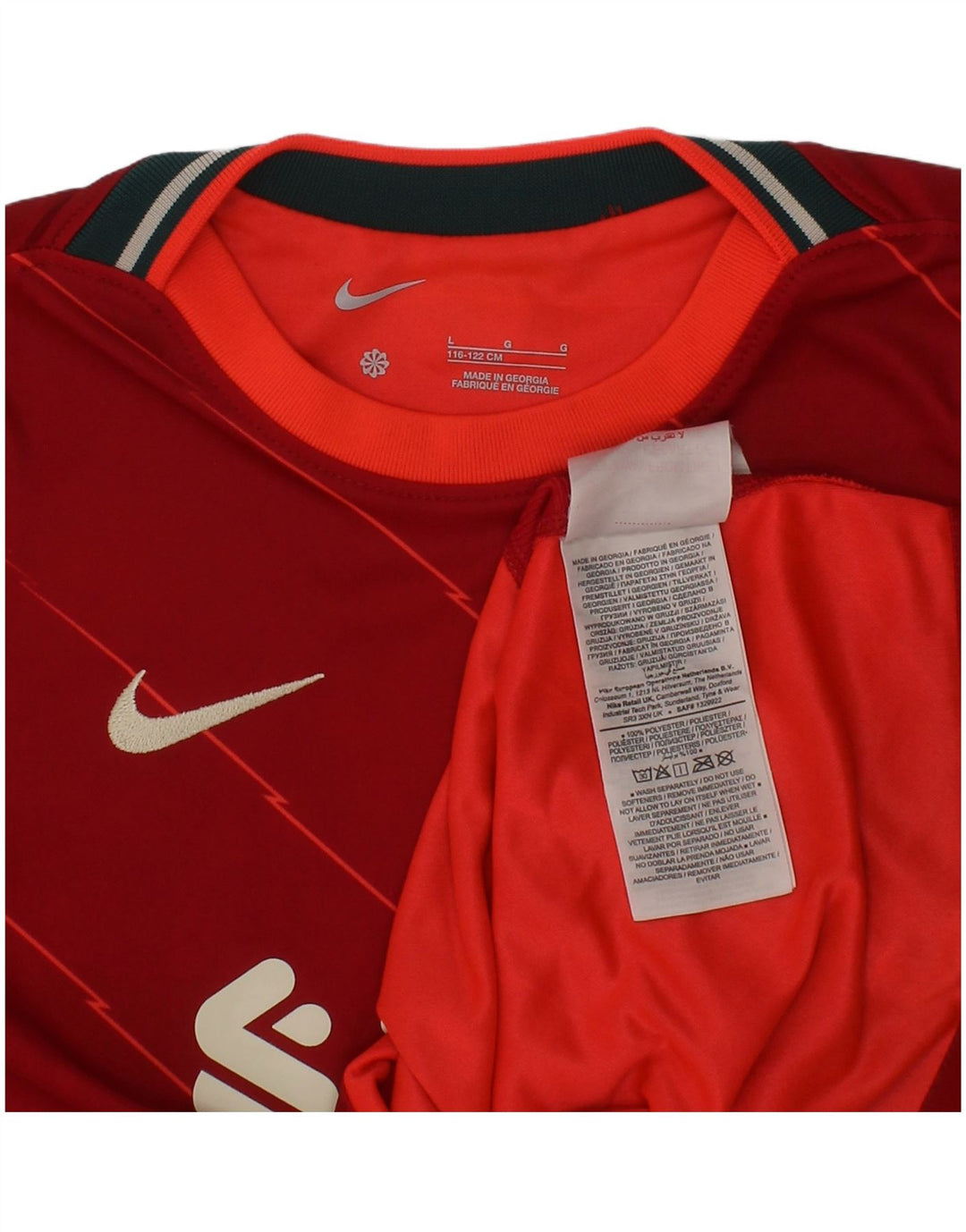 Γραφικό μπλουζάκι Nike Boys Liverpool Top 6-7 ετών μεγάλο κόκκινο πολυεστέρα