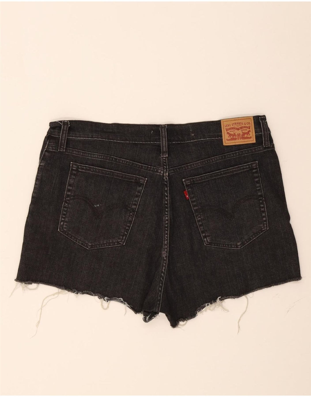 LEVI'S Womens High Rise Denim Shorts W34 Large  Black Cotton Vintage Levi's and Second-Hand Levi's from Messina Hembry 