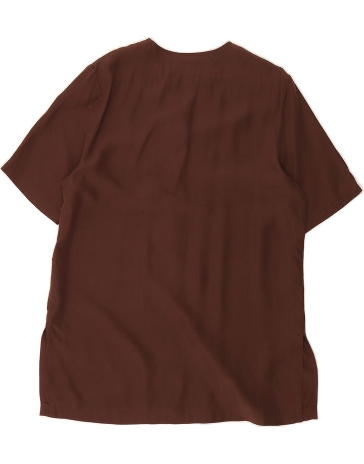 APART Womens Short Sleeve Shirt Blouse UK 12 Medium  Brown Silk Vintage Apart and Second-Hand Apart from Messina Hembry 