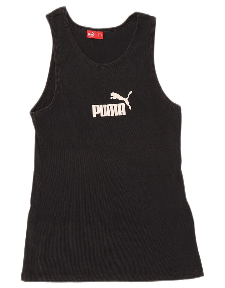 Puma Γυναικείο Γραφικό Γιλέκο UK 14 Μεγάλο Βαμβακερό μαύρο