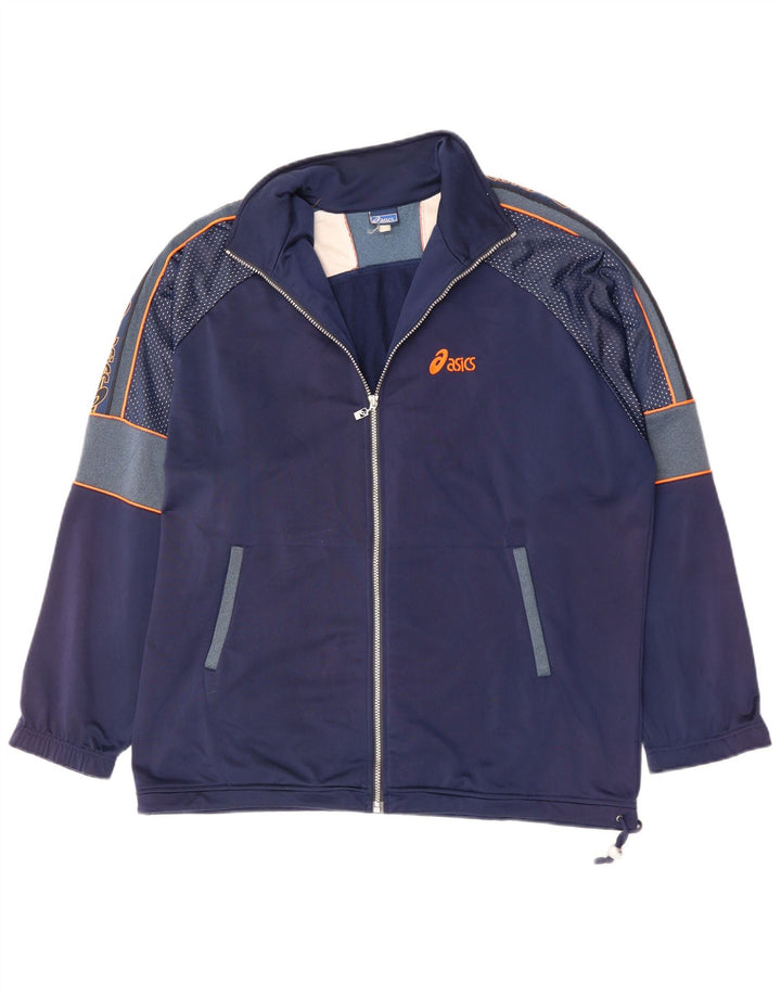 Ανδρική φόρμα γυμναστικής γραφική ASICS Top Jacket 2XL Navy Blue Polyester