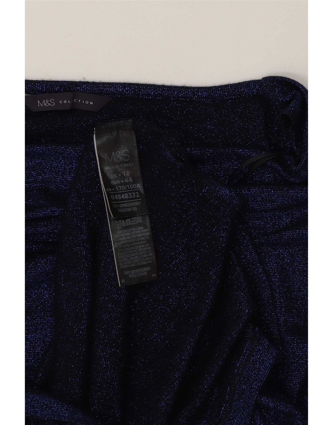 Marks & Spencer Γυναικείο Longline Top 3/4 μανίκι UK 16 Large Blue Viscose