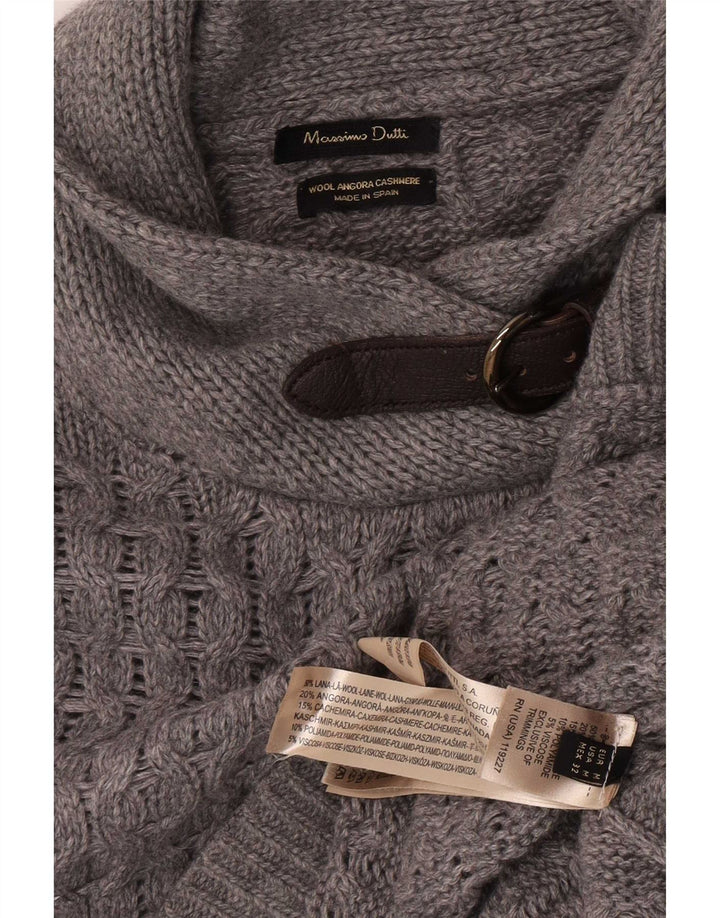 Massimo Dutti γυναικείο σάλι με πόντσο άλμα UK 14 μεσαίο γκρι μαλλί