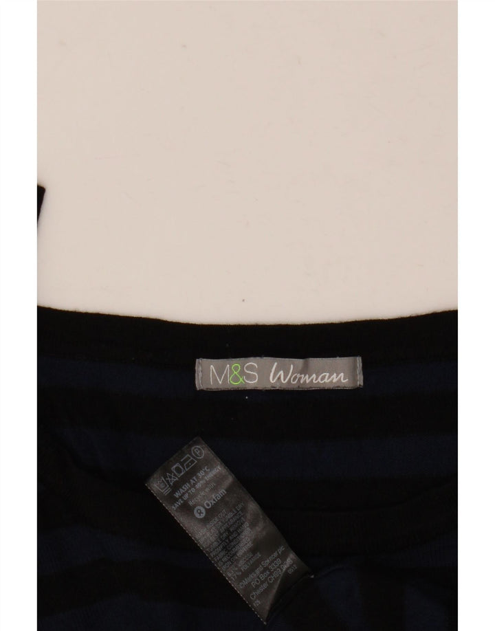 Marks & Spencer Γυναικείο πουλόβερ με λαιμό σκάφος UK 14 Medium Navy Blue