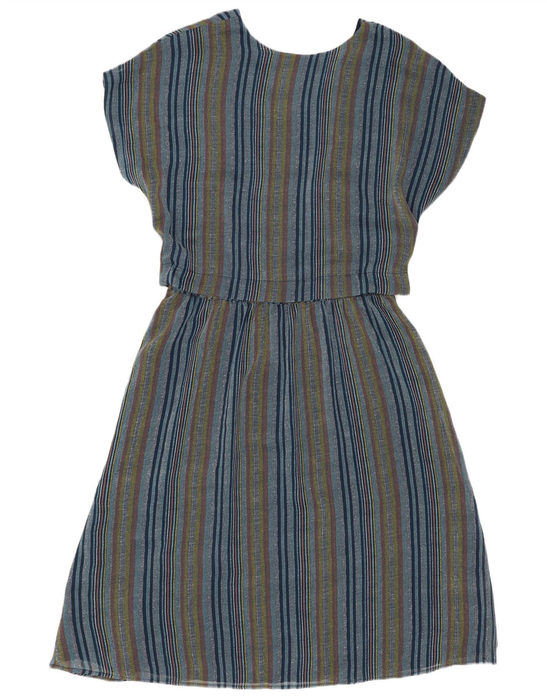 Ichi Γυναικείο φόρεμα A-Line UK 14 Medium Blue ριγέ πολυεστέρας
