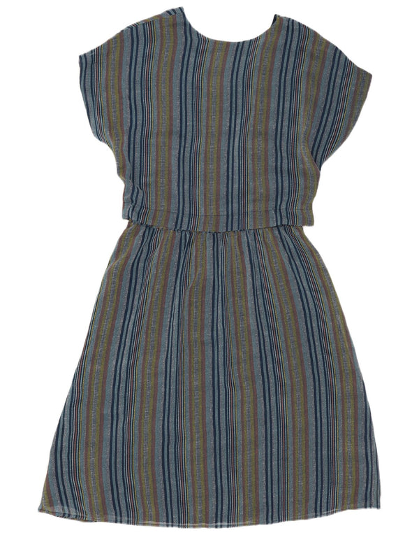 Ichi Γυναικείο φόρεμα A-Line UK 14 Medium Blue ριγέ πολυεστέρας