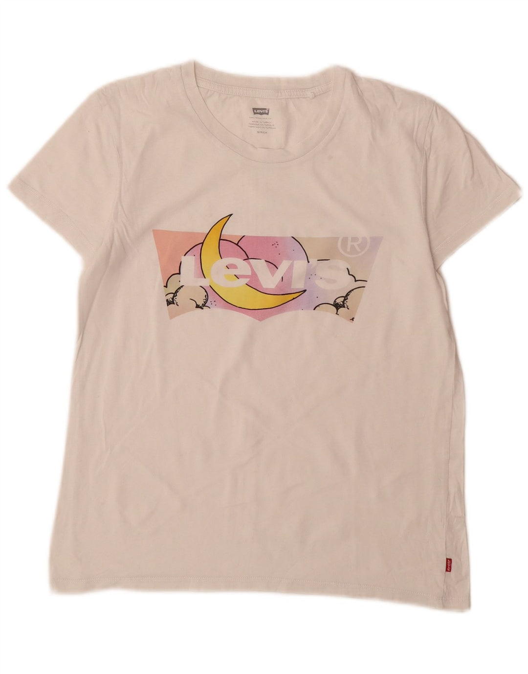 Γυναικείο γραφικό T-Shirt Levi's Top UK 10 Small White