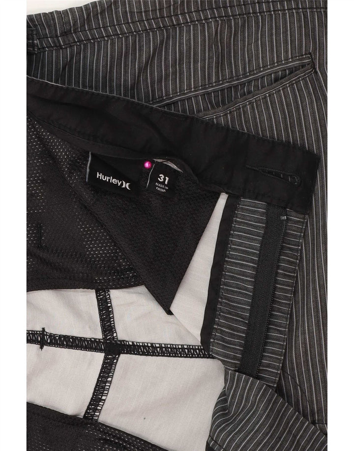 Ανδρικό σορτς Chino Hurley W31 με μεσαίο γκρι ριγέ πολυεστέρα