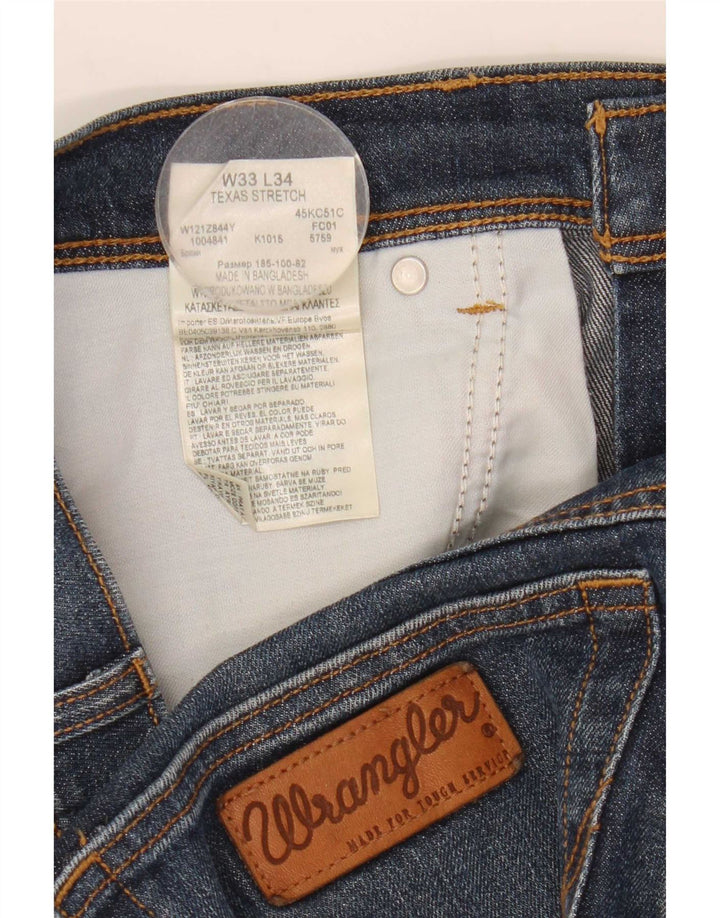 Ανδρικό τζιν σορτς Wrangler Texas Stretch W33 από μεσαίο μπλε βαμβακερό