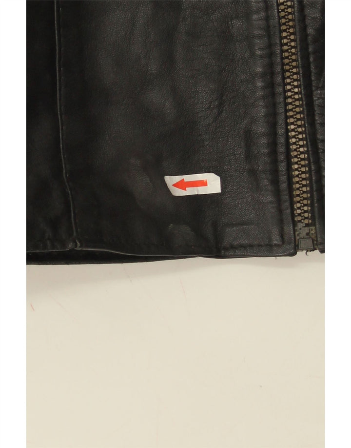 Vintage Γυναικείο Δερμάτινο Gilet UK 10 Small Black