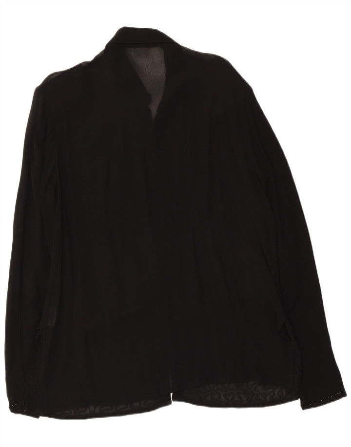 Andrea Mare Γυναικεία See Through Shirt Μπλούζα UK 16 Large Black Viscose
