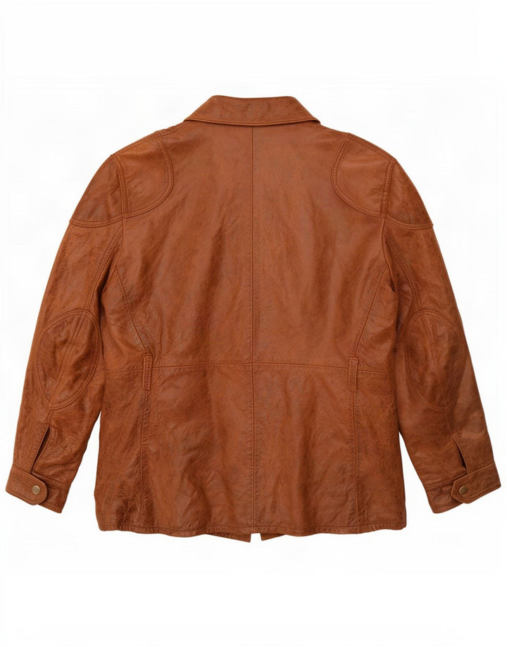Vintage Ανδρικό Δερμάτινο Βοηθητικό Μπουφάν IT 54 2XL Καφέ