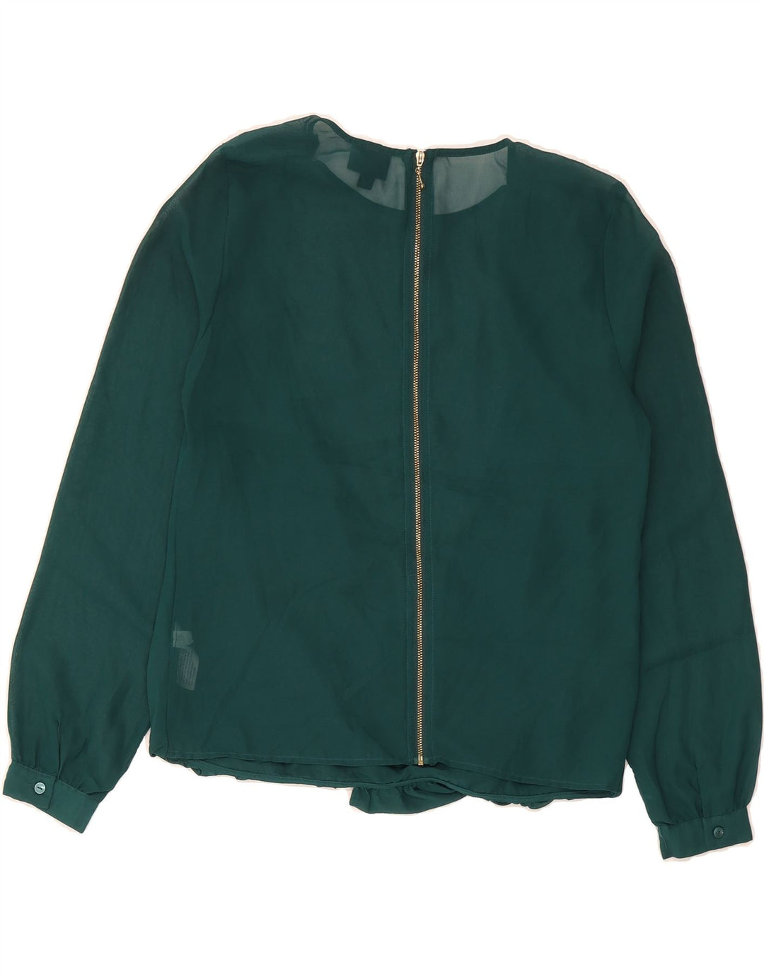 MOSSIMO Womens Long Sleeve Blouse Top UK 14 Medium Green Polyester Vintage Mossimo and Second-Hand Mossimo from Messina Hembry 