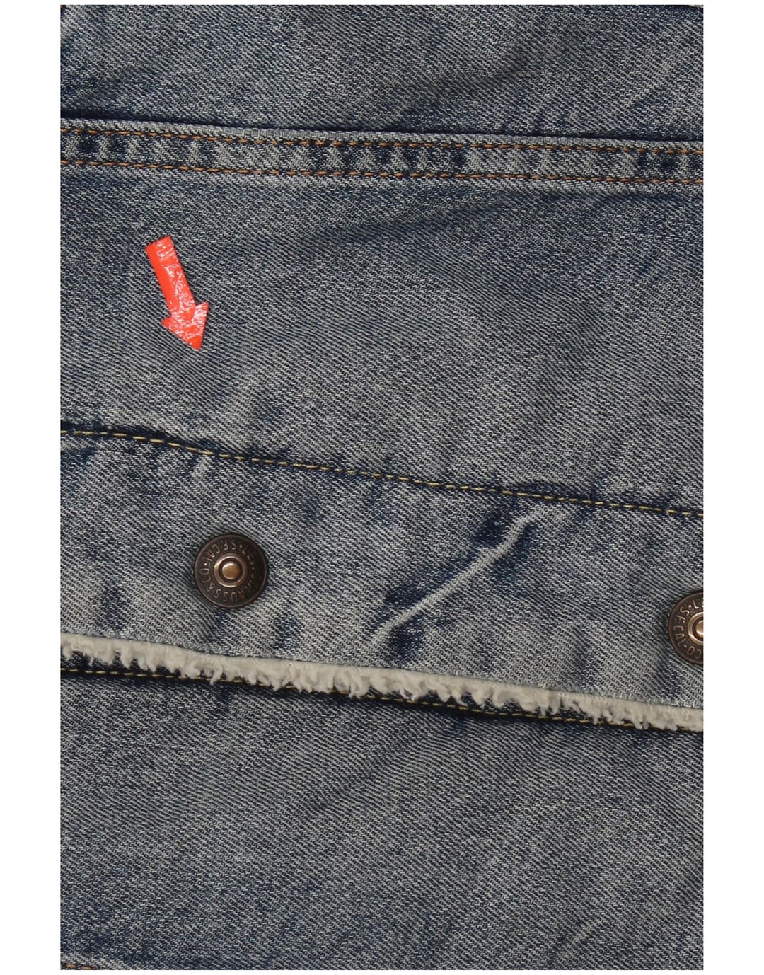 Levi's Mens Sherpa Τζιν Μπουφάν UK 36 Small Blue Cotton