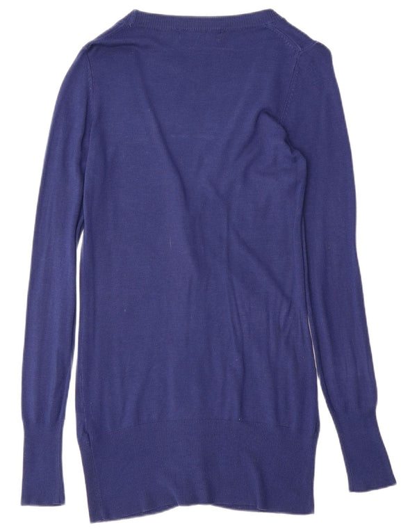 ZARA Γυναικεία ζακέτα Longline UK 10 Small Navy Blue Viscose