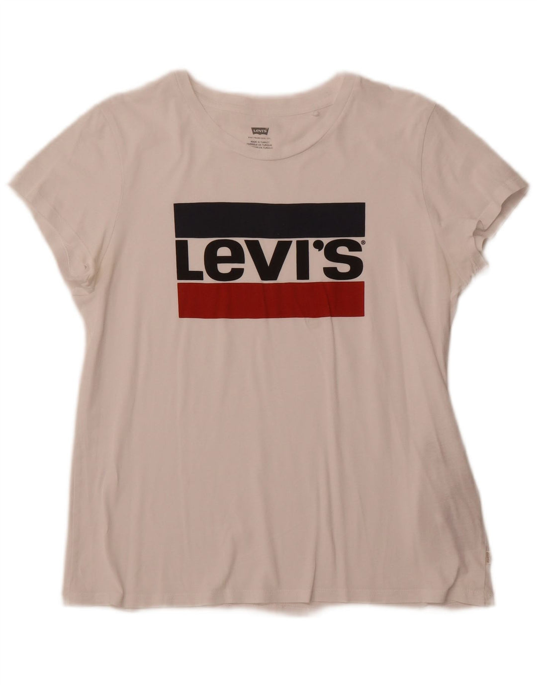 Γυναικείο γραφικό μπλουζάκι LEVI'S Top UK 12 μεσαίο λευκό βαμβακερό