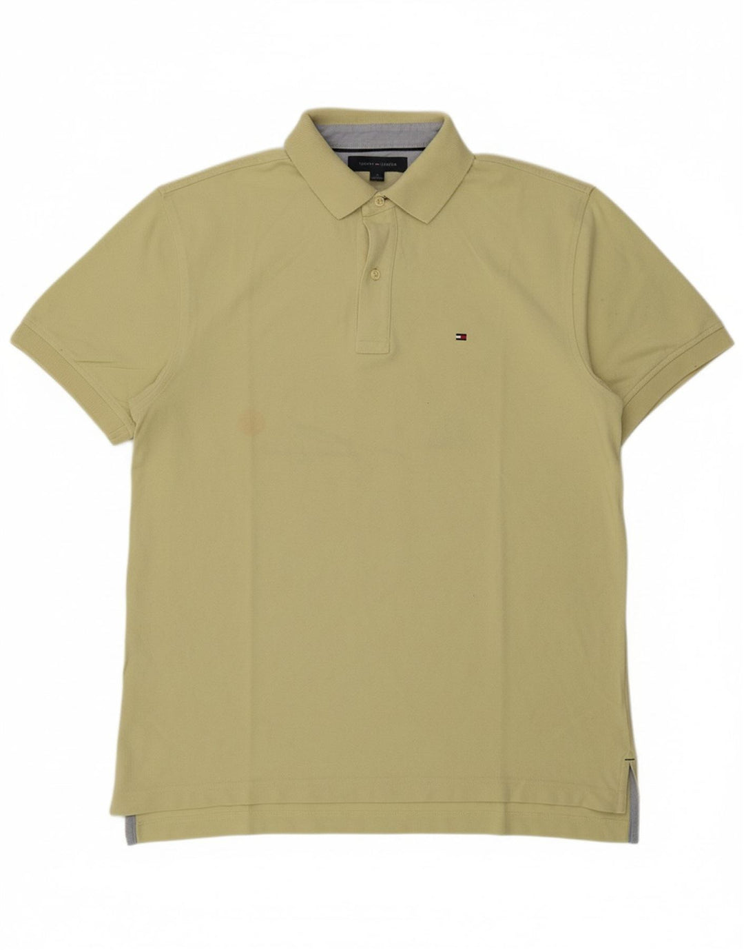 TOMMY HILFIGER Mens Polo Shirt Medium Yellow