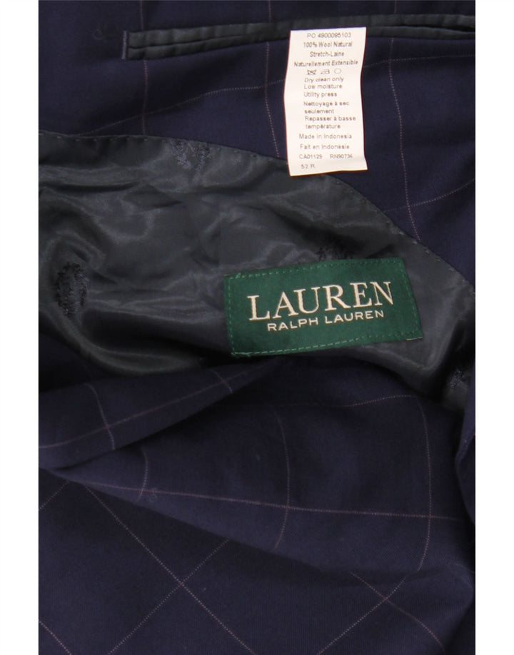 Ralph Lauren Ανδρικό σακάκι με 2 κουμπιά μπλέιζερ IT 52 Μεγάλο μπλε ναυτικό μαλλί