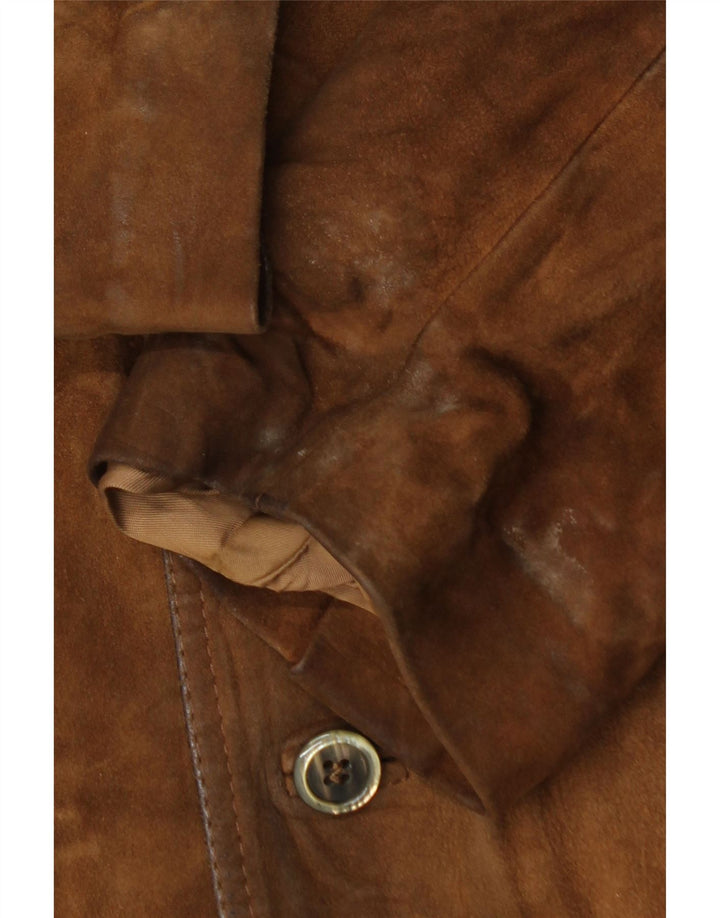 Vintage Ανδρικό Suede Jacket UK 36 Small Brown Δερμάτινο