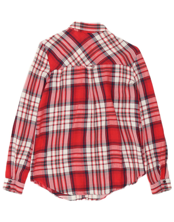 Γυναικείο φανελένιο πουκάμισο ZARA UK 6 XS Red Check Cotton