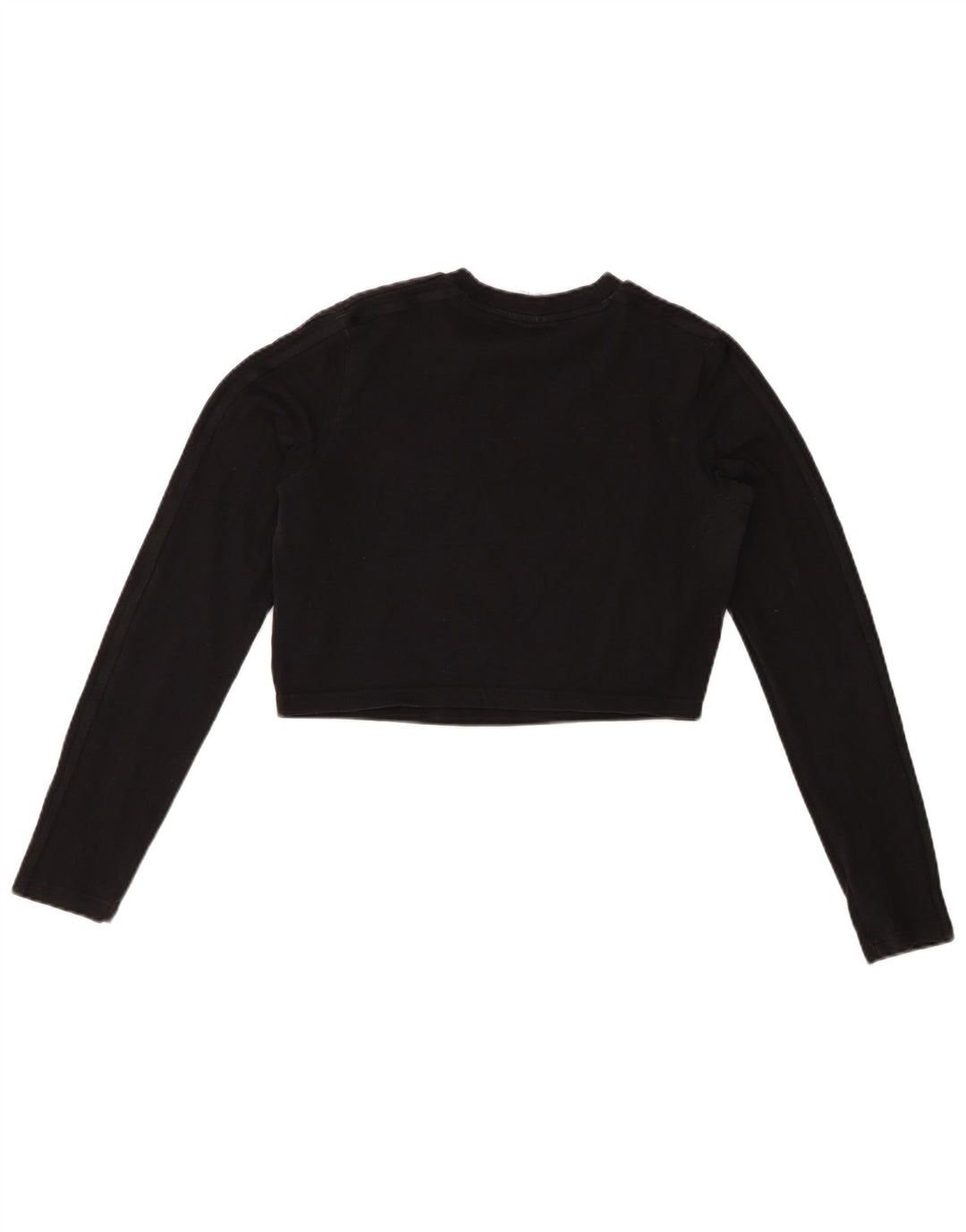 Γυναικείο Crop τοπ ADIDAS μακρυμάνικο UK 16 μεγάλο μαύρο βαμβακερό