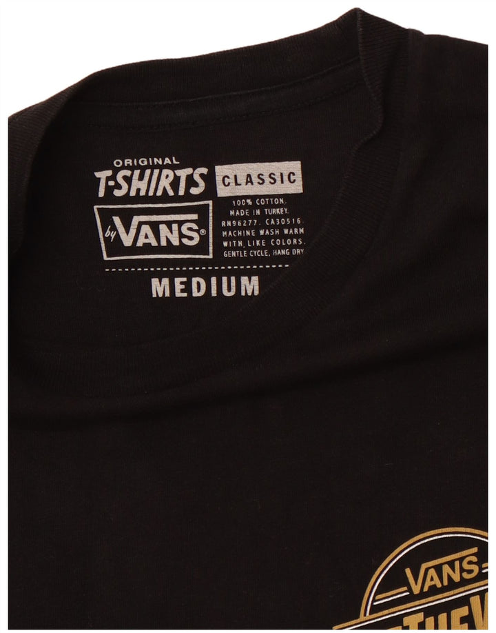 VANS Ανδρικό γραφικό T-Shirt Top Μεσαίο μαύρο βαμβακερό