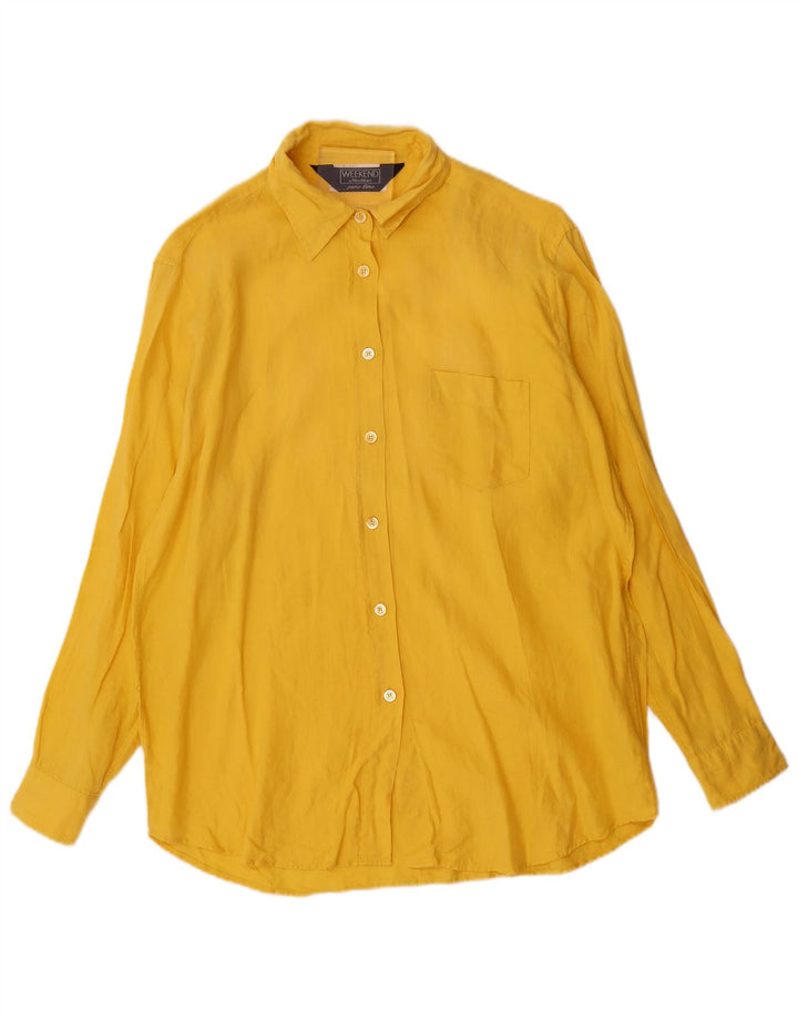 Max Mara γυναικείο πουκάμισο UK 18 XL κίτρινο λινό
