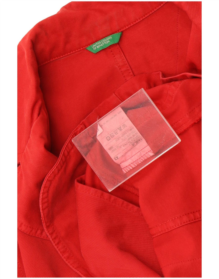 Γυναικείο Μπουφάν Benetton Graphic 1 Button Blazer IT 42 Μεσαίο κόκκινο βαμβακερό
