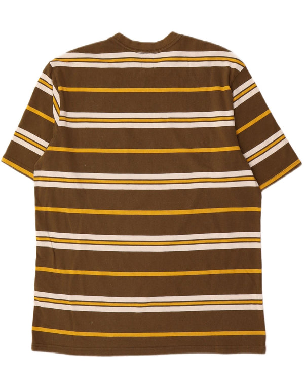 LEVI'S Mens Oversized T-Shirt Top Medium Brown Striped Cotton