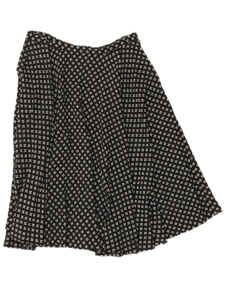 Vintage Γυναικεία Φούστα σε γραμμή Α W28 Μεσαία Μαύρη Γεωμετρική