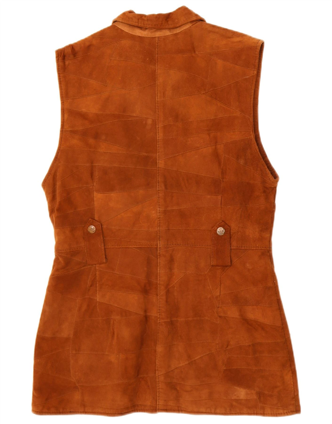 Vintage Γυναικείο Suede Gilet UK 14 Δέρμα μεσαίου καφέ