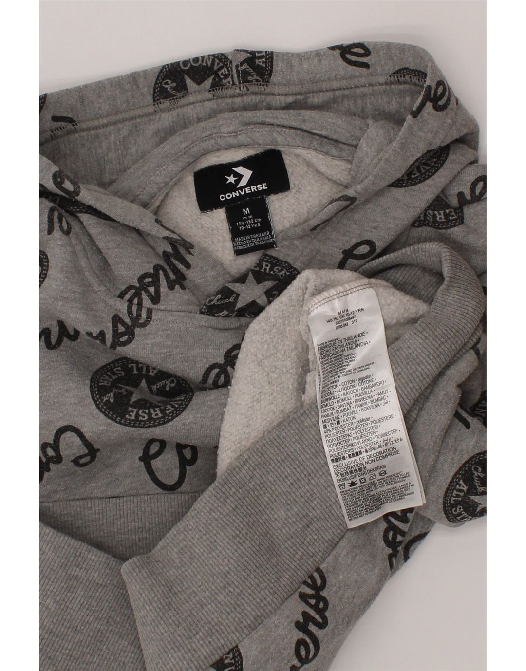 Converse Boys Chuck Taylor Graphic Hoodie Jumper 10-11 ετών Medium Grey
