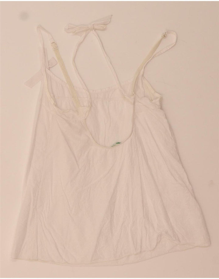 Benetton Womens Crop Cami Top UK 4 XS White