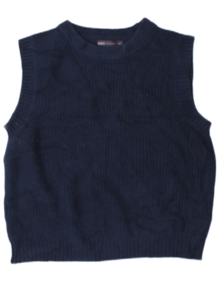 Marks & Spencer Womens Crop Oversized Vest Tank Top 10 Small Navy Blue