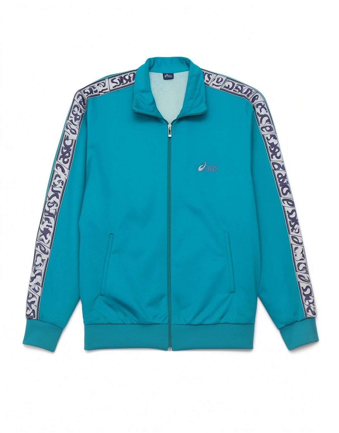 Ανδρική αθλητική φόρμα γραφικών Asics Top μπουφάν μεγάλο μπλε πολυαμίδιο Sports