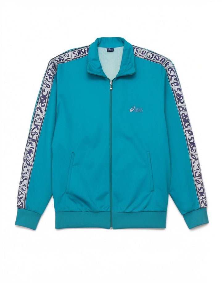 Ανδρική αθλητική φόρμα γραφικών Asics Top μπουφάν μεγάλο μπλε πολυαμίδιο Sports