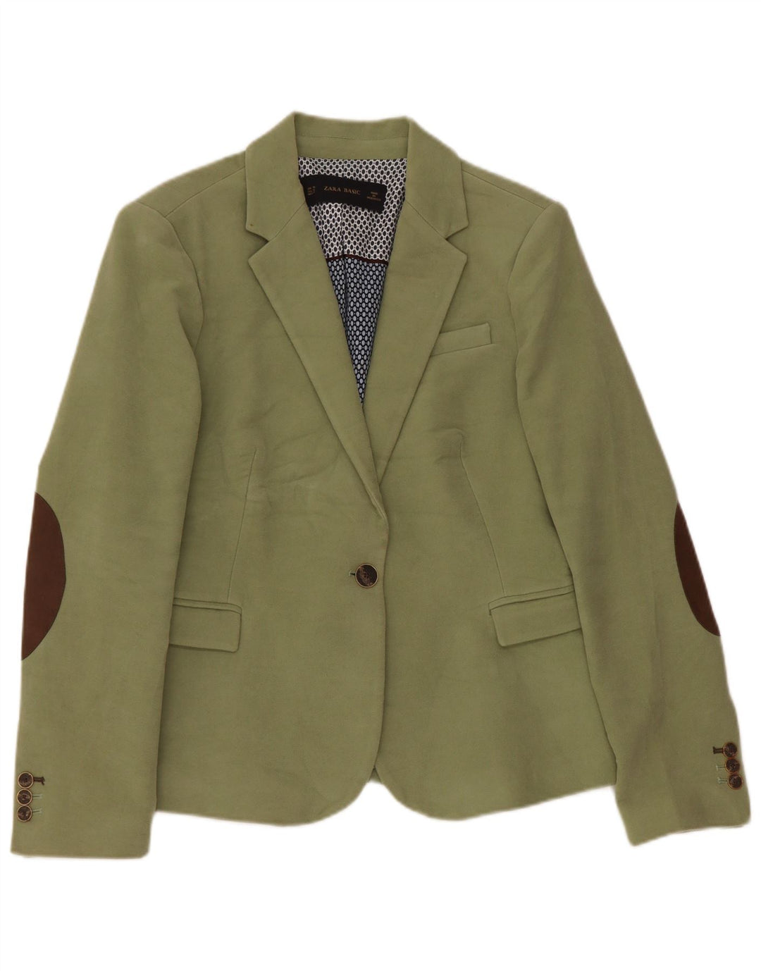 Zara Γυναικείο Μπουφάν Blazer UK 18 XL Πράσινο βαμβακερό