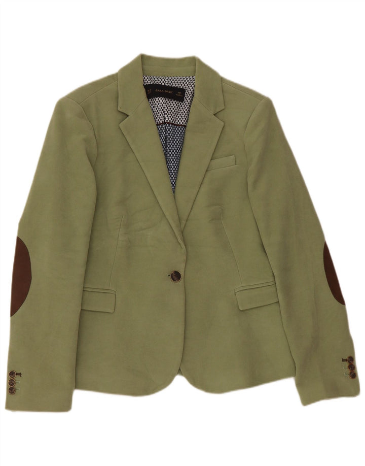 Zara Γυναικείο Μπουφάν Blazer UK 18 XL Πράσινο βαμβακερό