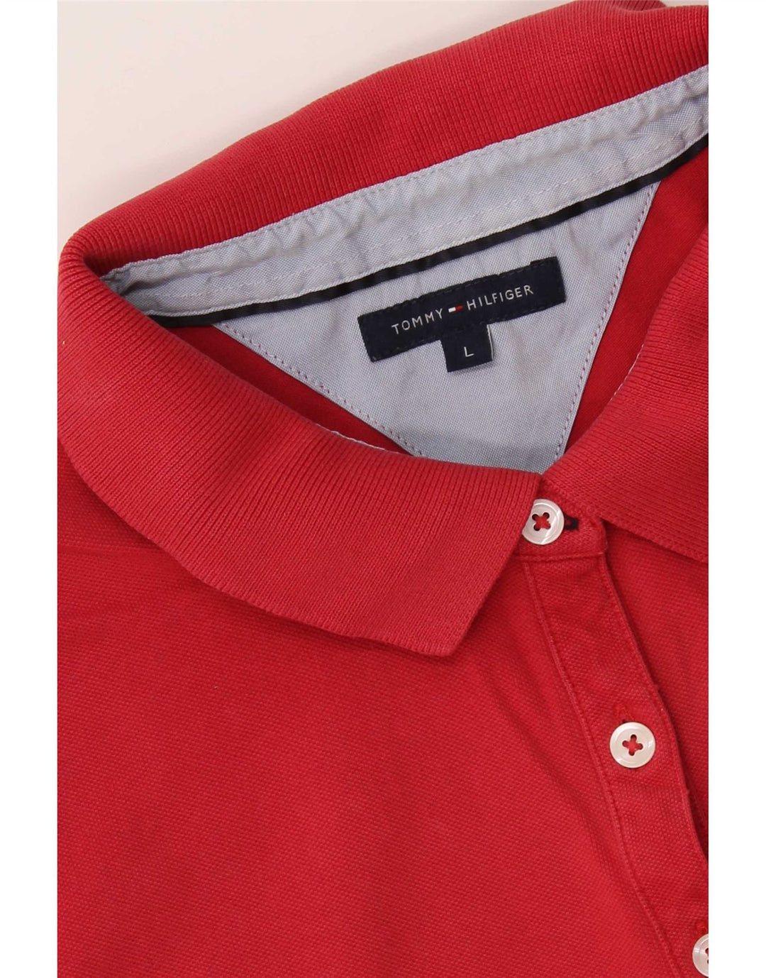 Tommy Hilfiger γυναικείο μπλουζάκι πόλο UK 14 μεγάλο κόκκινο