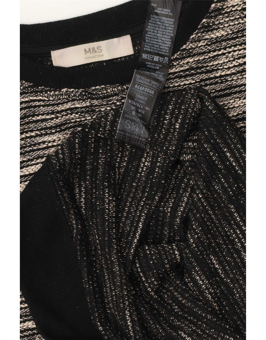 Γυναικείο φόρεμα με θήκη Marks & Spencer UK 8 Small Beige Flecked Polyester