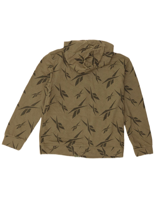 Reebok Boys Graphic Zip Hoodie πουλόβερ 15-16 ετών XL Χακί βαμβακερό