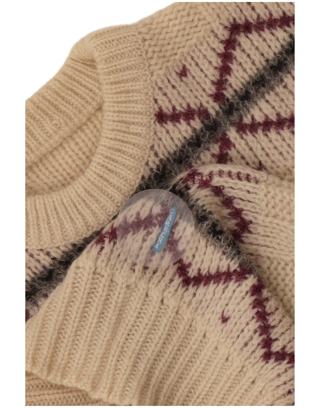 Ανδρικό πουλόβερ με λαιμόκοψη Carrera Small Off White Argyle/Diamond