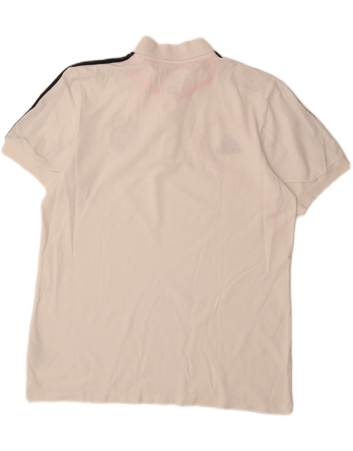 ADIDAS Mens FC Bayern Munchen polo μπλουζάκι UK 44/46 μεγάλο λευκό βαμβακερό