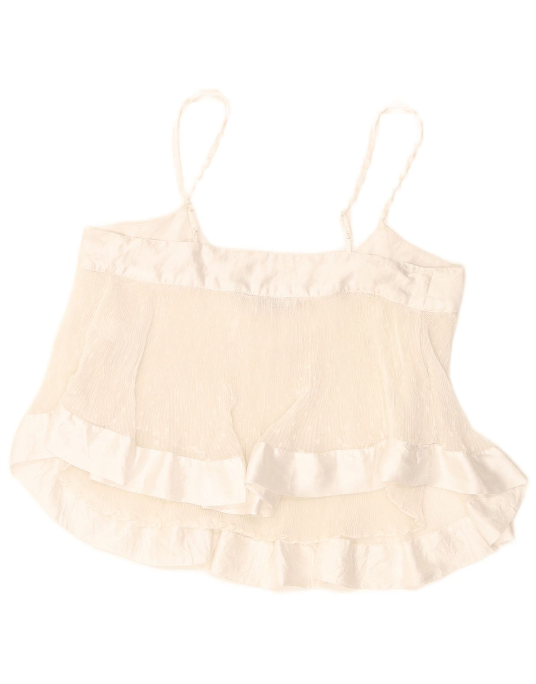 Zara Womens Crop Cami Top 10 Small White Spotted Polyester
