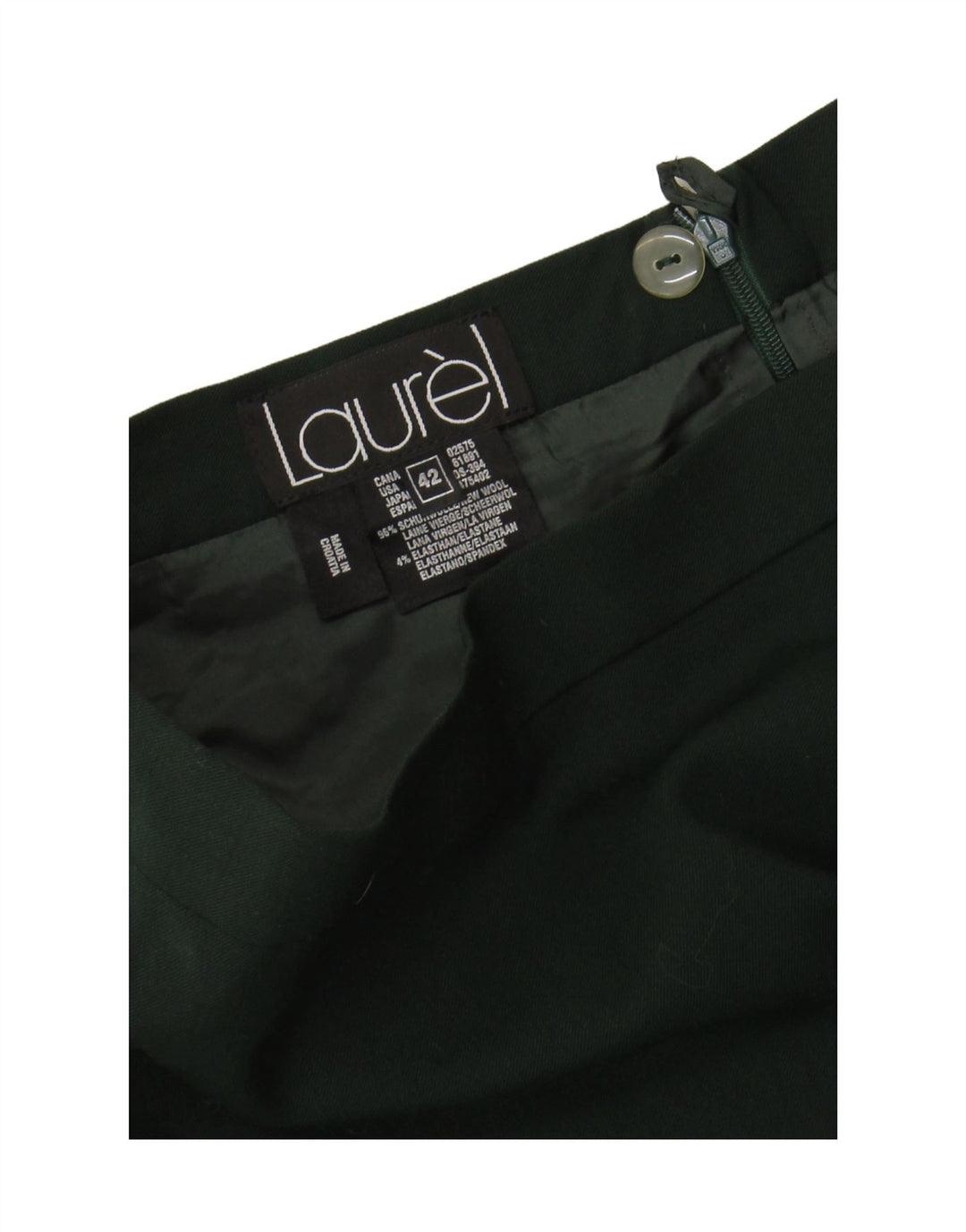 LAUREL Womens Pencil Skirt IT 42 Medium W28  Green Wool