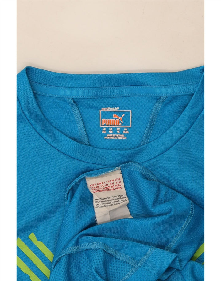 Puma Boys Graphic T-Shirt Top 15-16 Years Blue Polyester