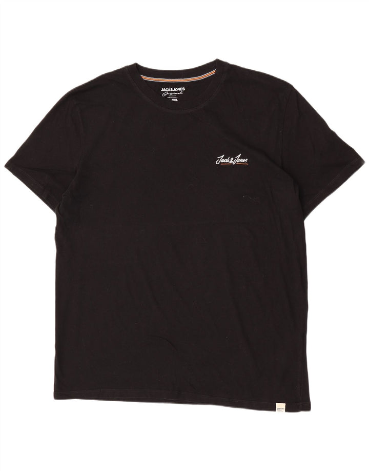 Jack & Jones Ανδρικό T-Shirt Top 2XL μαύρο βαμβακερό